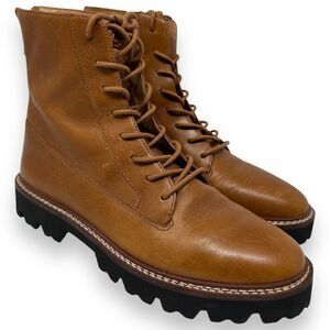 Madewell The Citywalk Lugsole Lace-Up Boot Women’s 7 Brown Leather Combat